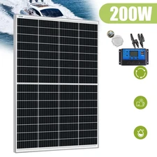 200W Watt Solar Panel Kit 195W Mono 12V Home Battery Charger for RV Boat Caravan