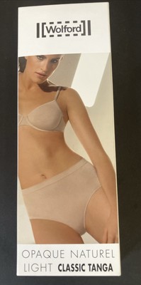 Wolford Opaque Natural Light Classic Tanga Size M Satin De Luxe New Old Stock