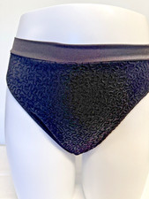 Vtg Victorias Secret Panties Gold Label High Waisted Panty Black Satin Velvet SM