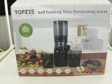 Topzee Cold Press Juicer Machine, Whole Fruits & Veggies, Masticating