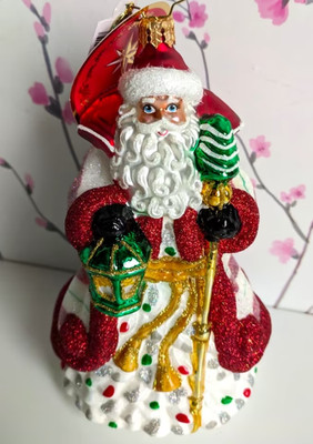 Christopher Radko Christbaumschmuck ''Peppermint Sparkle Nicholas'' Santa ca.18 cm