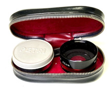 Vintage Petri Aux Camera Lens 45mm Telephoto and 45mm Wide Angle 1:1.8 With Case