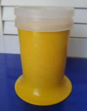 VTG Tupperware Sunny Yellow Toddler Sippy Cup 1318 with 1319 and 296 Lids