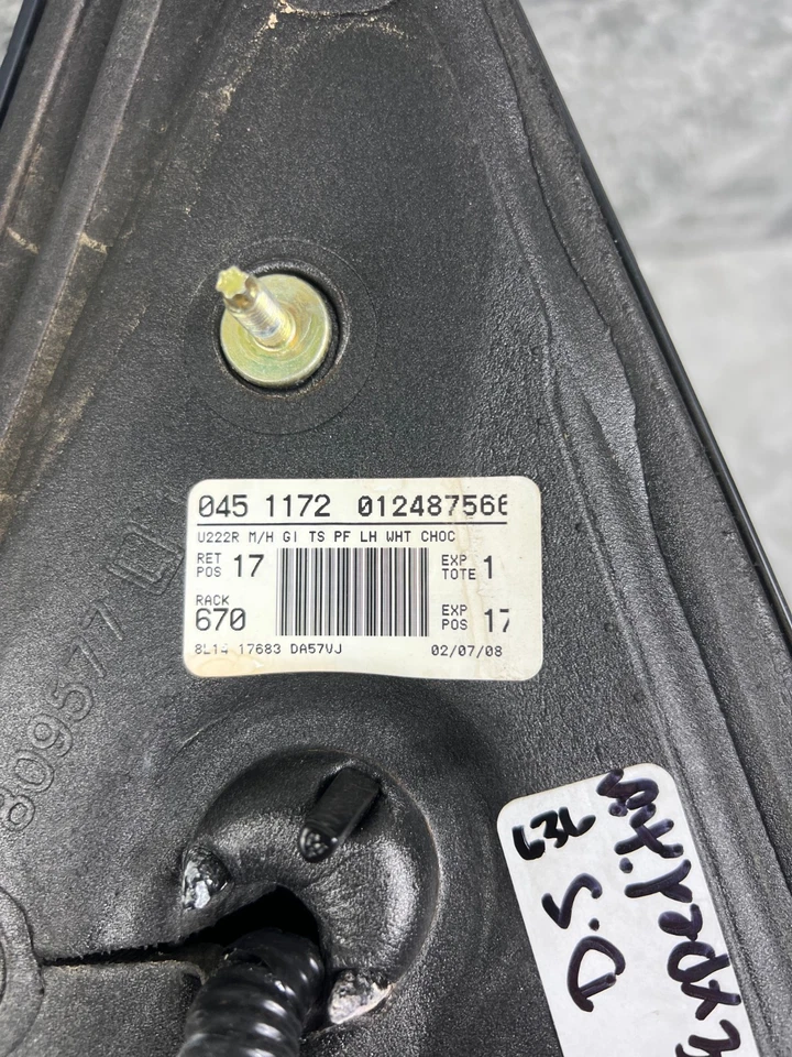 Espejo retrovisor lateral del conductor Expedition Navigator 2007-2014 plegable eléctrico térmico LH blanco OEM Foto 4 de 4