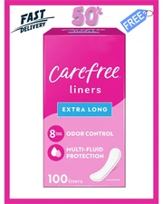 Carefree Panty Liners | Extra Long Liners | Unwrapped | Unscented | 100ct| Daily