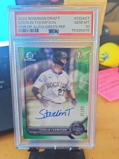 2022 Bowman Draft - Sterlin  Thompson #CDA-ST Green Refractor #/99 (AU, RC)