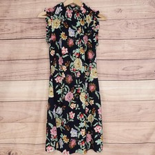 Tommy Hilfiger Dress Womens 6 Multicolor Floral Shift Knit Sleeveless High Neck