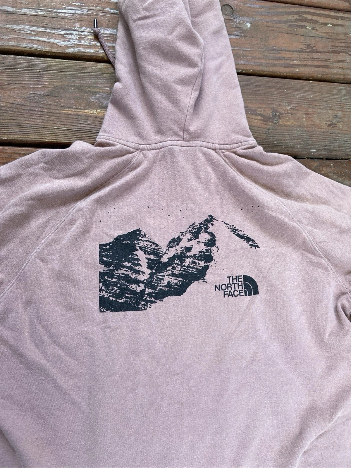 The North Face Hoodie Womens XL Rose Pink Sweatshirt Graphic Drawstring Ladies