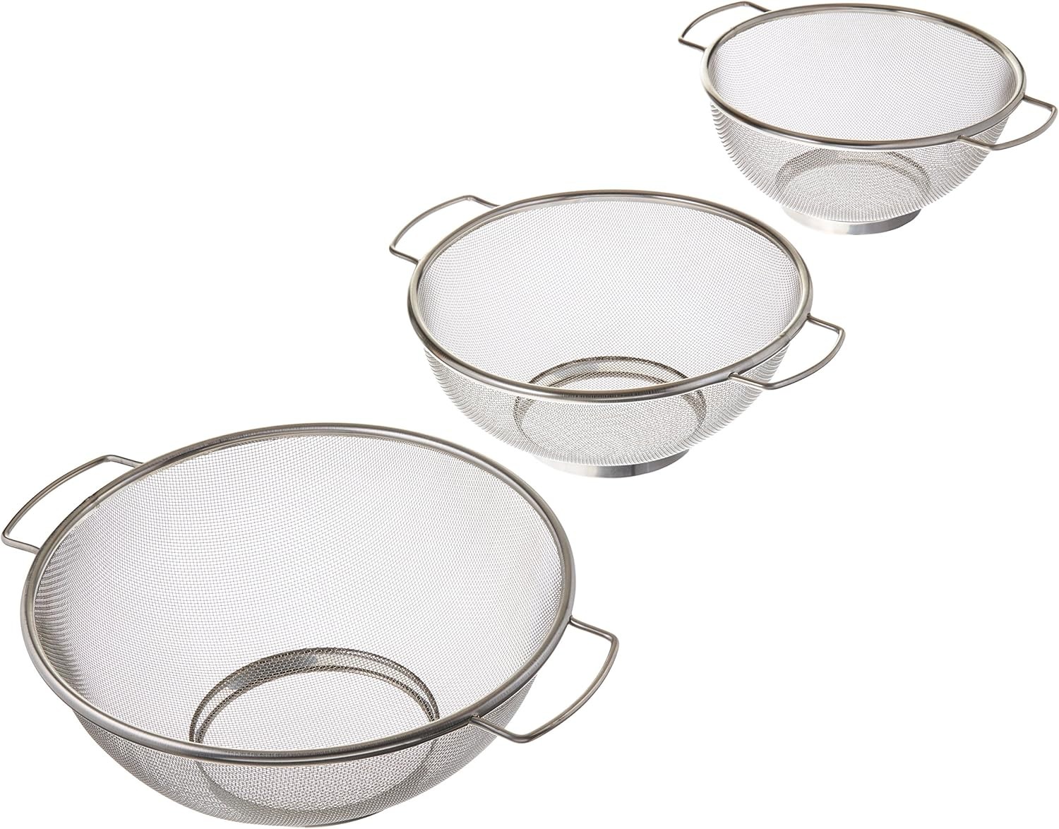 3 Piece Stainless Steel Fine Mesh Colander Set