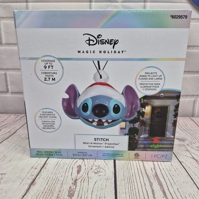 #ad Disney Magic Holiday Stitch Whirl a Motion Hanging Projection Ornament NEW $19.90