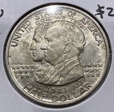 1921 Alabama Commemorative Silver Half Dollar 50C Coin - BU Detail