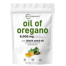 Oil of Oregano with Black Seed 6000mg   300 Softgels   Immune  Digestive Suppor