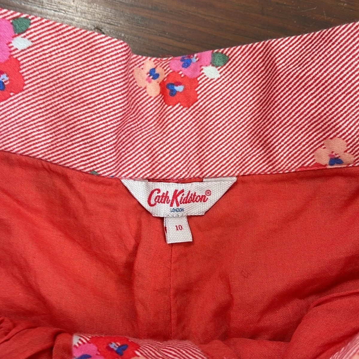 Cath Kidston hi rise pleated floral print belted shorts sz UK10/US6 View 5