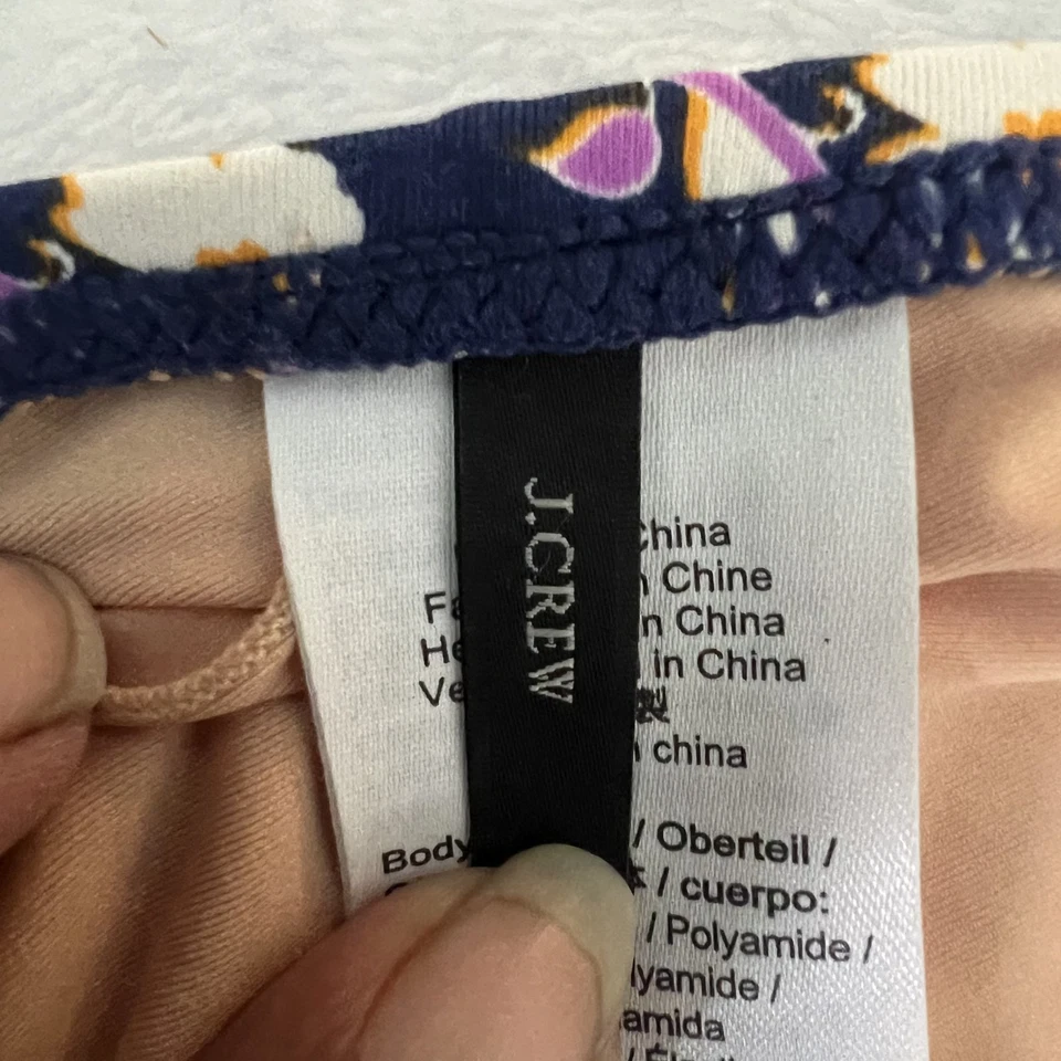 Traje de baño J Crew de una pieza floral halter corbata triángulo vacaciones viaje tropical 6 Foto 4 de 4