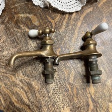antique faucet bathroom sink brass vtg victorian bathtub shower plumbing old