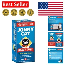 Jonny Cat Jumbo Litter Box Liners - 5 Count, Leak Resistant with Easy Drawstring