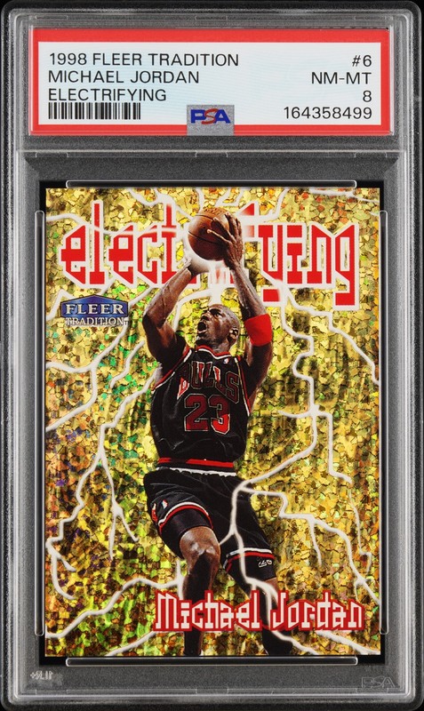 1998 FLEER TRADITION ELECTRIFYING #6 MICHAEL JORDAN PSA 8