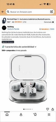 Nothing Ear (a) True Wireless Bluetooth In-Ear Earbuds White/Clear w/ Case