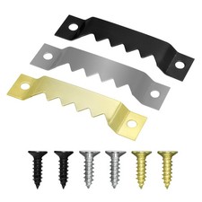 Large Sawtooth Picture Frame Hangers with Screws - Large, Black, Silver, Gold