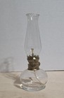 Vintage Clear Glass Hurricane Oil Lamp Small 8'' Made in Italy — photo 1