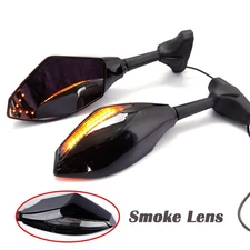 Motorcycle Side Mirrors w/ LED Turn Signal Lights For Honda CBR 600 F2 F3 F4 F4i