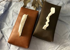 Leather Tissue Box Cover Tissues Holder Backseat Car Napkin Case Wedding Gift
