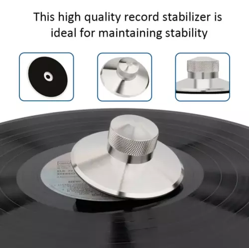Estabilizador de disco giratorio de vinilo LP antideslizante de acero inoxidable abrazadera de peso de disco - Imagen 4 de 6