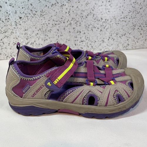 Merrell Hydro Hiker Sport Sandal Water Shoe Youth Girls Size 1 Purple Pink Tan - Picture 2 of 8