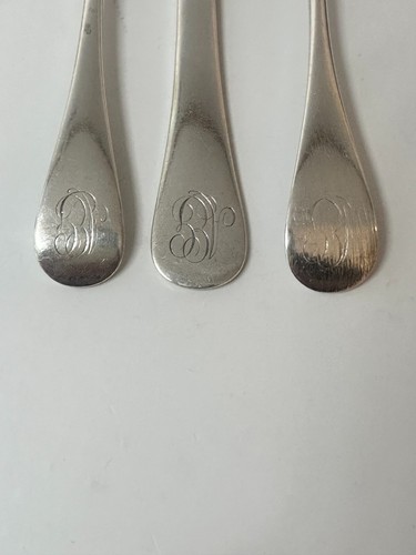 3 Pc Youth Set. Tiffany & Co. Sterling Silver. Bright Cut Leaf Motif. AEG Mono - Picture 3 of 4