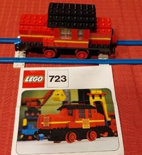 Lego 723 Lokomotive mit 12 Volt Motor Eisenbahn von 1972 Rarität komplett mit BA