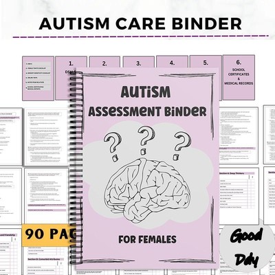 Autism Care Binder Special Needs Planner For Autistic Children, Therapy Journal