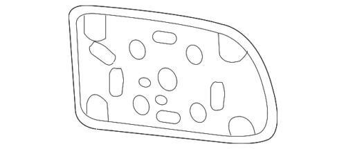 Cristal del espejo retrovisor derecho para Chevrolet/GMC Silverado HD 2005 (N/P 19153376)