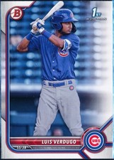 Luis Verdugo 2022 Bowman Baseball 1st Bowman #BP-147 Chicago Cubs