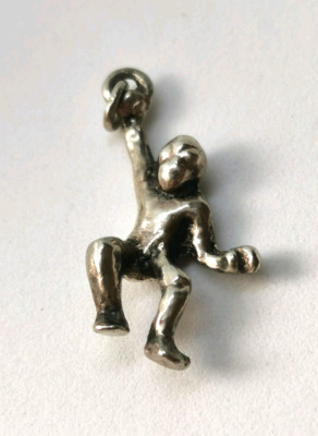 VINTAGE, STERLINGSILBER, CHARM ANHÄNGER, SCHWINGENDER / HÄNGENDER AFFE
