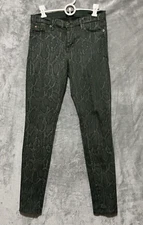 Hudson Jeans SZ 28 Snake skin Print Green Skinny Pants Stretch