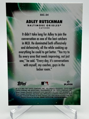 2024 Topps ACTUALIZACIÓN CROMADA ADLEY RUTSCHMAN ESTRELLAS ESTRATOSFÉRICAS SP #SSC-24 - Imagen 2 de 2
