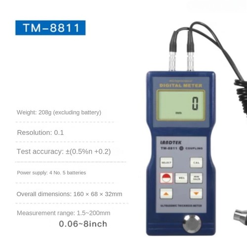 TM-8810 Misuratore di spessore ad ultrasuoni/strumento di misura spessore piastra in acciaio - Foto 3 di 9