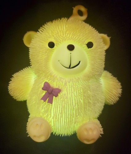 LED Flashing Light Up Squishy Yoyo Stress Puffer Bear Ball Sensory Toy 4.5" - Picture 4 of 4