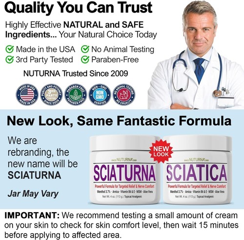 Crema para nervios ciáticos - Crema de confort de máxima fuerza para pies, manos, piernas, 4 OZ - Imagen 4 de 9