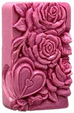 FLORAL HEART SILICONE MOLD for soap making resin plaster clay gypsum chocolate