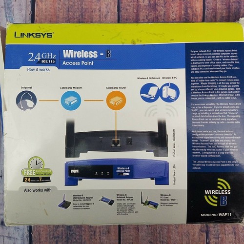 Cisco Linksys WAP11 Wireless B Network Access Point WAP 11Mbps 32 User 2 4GHz - 第 5/6 張圖片