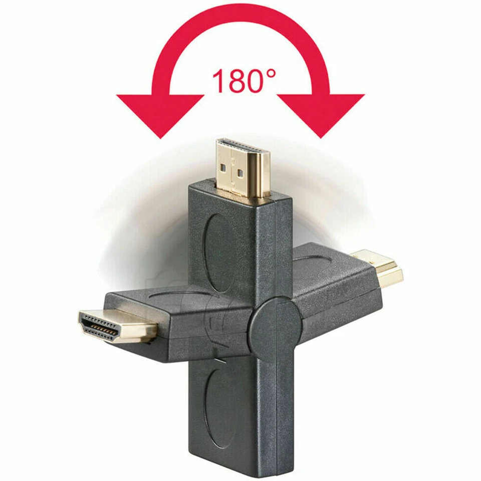Goobay® HDMI Adapter A-Buchse > A-Stecker abwinkelbar um 180° und vergoldet - Bild 2 von 4