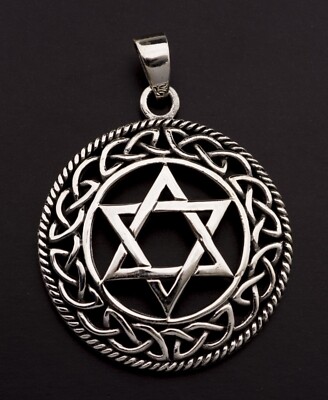 Pendentif Étoile De David Shatkona En Argent 925 - Entrelacs - 6.5 Grammes - Bijou Unisexe - Fabriqué France