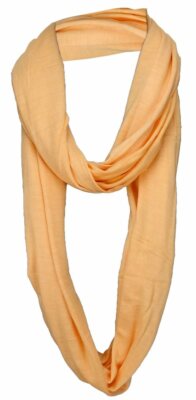 TigerTie Loop Schal in lachs orange einfarbig Uni - Gr. 180 x 40 cm - Rundschal 