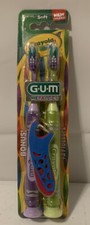 GUM Crayola Toothbrushes Soft 2 Value Pack 227 New Purple  Green Crayons A200