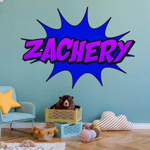 Comic Book Name Personalized Wall Decal Superhero Sticker Kids Room VWAQ - GN37 - 第 5/52 張圖片