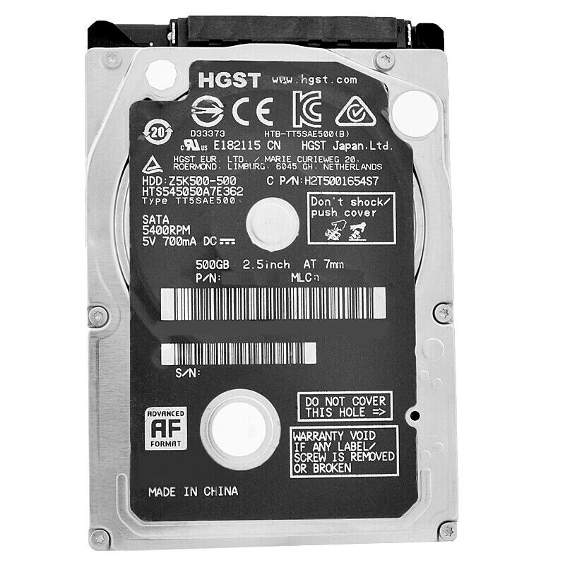 PCパーツ HGST hts545050?a7e362?P/N : 0j34245?MLC : da5754?500?GB HGST HTS545050A7E362 P/N: 0J34245 MLC: DA5754 500GB | eBay