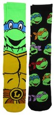Teenage Mutant Ninja Turtles Casual Crew Socks 2 Pair Pack Shoe Size 6-12