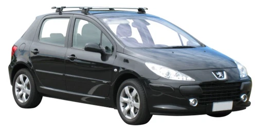 2xBlack Roof Racks for Peugeot 307 Hatch  2002 - 2007  Aerodynamic Cross bars - Picture 2 of 4