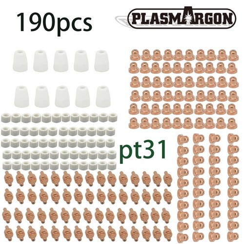 190pcs pt31 plasma cutting machine cutting consumables torch accessories